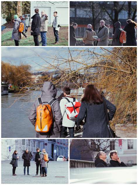 Public water public space group on the banks of river Ljubljanica. Photos: Lucijan & Vladimir