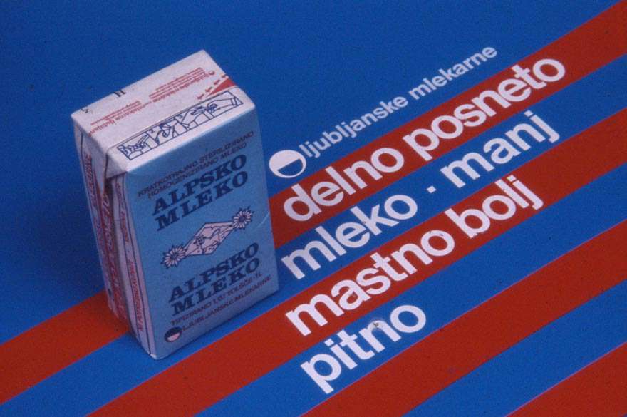 Alpsko Mleko: Promotional image, 1960s: Tetra Pak® Brick packaging Photo: courtesy of Ljubljankse mlekarne