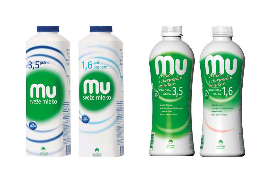 MU 3,5% Sveže mleko (P-H) 1L 3,5%, 1,6%, and MU 3,5%, 1,6% Mleko s slovenskih pašnikov (P-H) 1L 2014 Photo: courtesy of Ljubljankse mlekarne