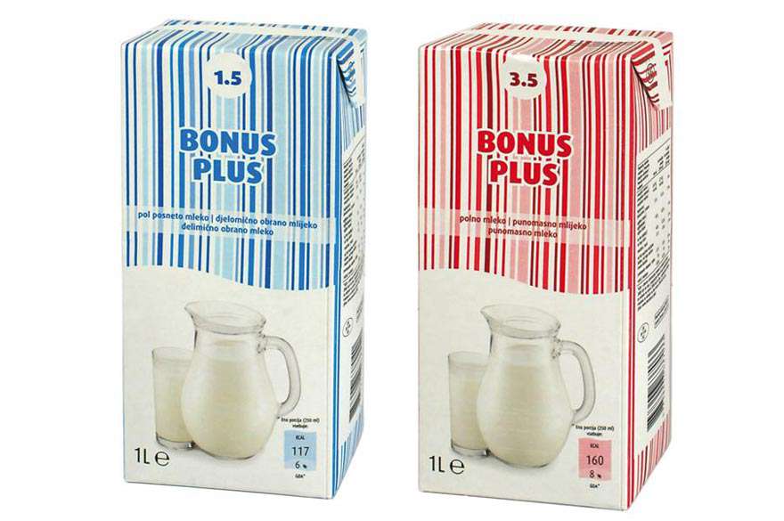 Mleko Bonus Plus (UHT) 1L, Mercator, 2014